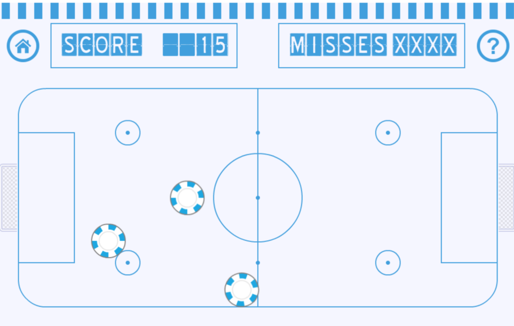 Screenshot of the Flicker Hockey game